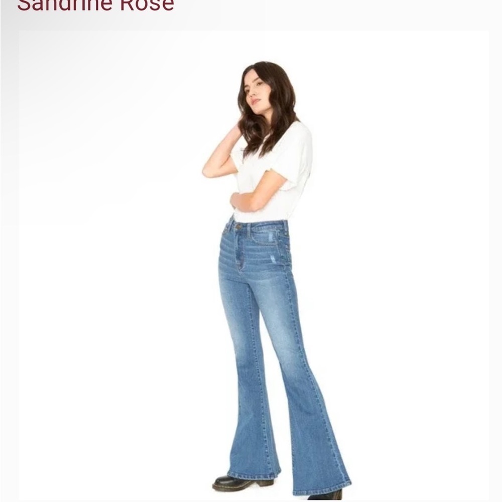🌸 NWT! Sandrine Rose X Free People Super Flare Jeans - Picture 11 of 11